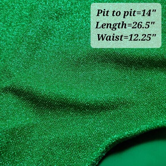 Good American Glitter One-Piece Swimsuit Green Halter Neck Size 3 Large NWT - Picture 7 of 7